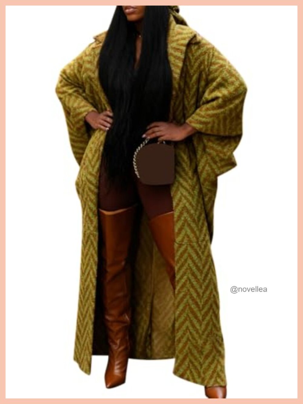 Women Oversized Chunky Knit Open Front Long Cardigan Sweater Polyester Spandex